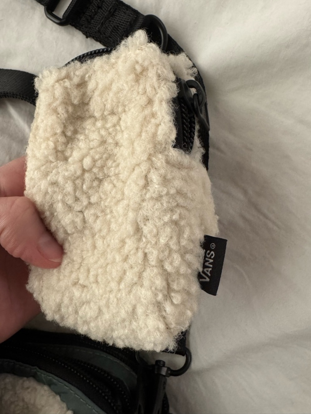 vans quilted teal grey purse with sherpa - Picture 6 of 7
